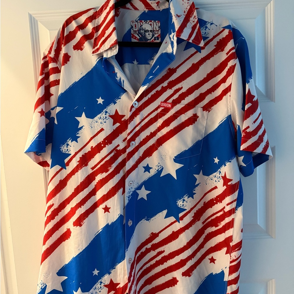 DIXXON Men's OG Patriotic Striped Party Shirt
